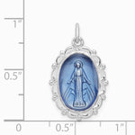Sterling Silver Platinum-plated Miraculous Medal - Product Photo
