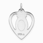 Sterling Silver Platinum-plated Miraculous Heart Medal - Product Photo