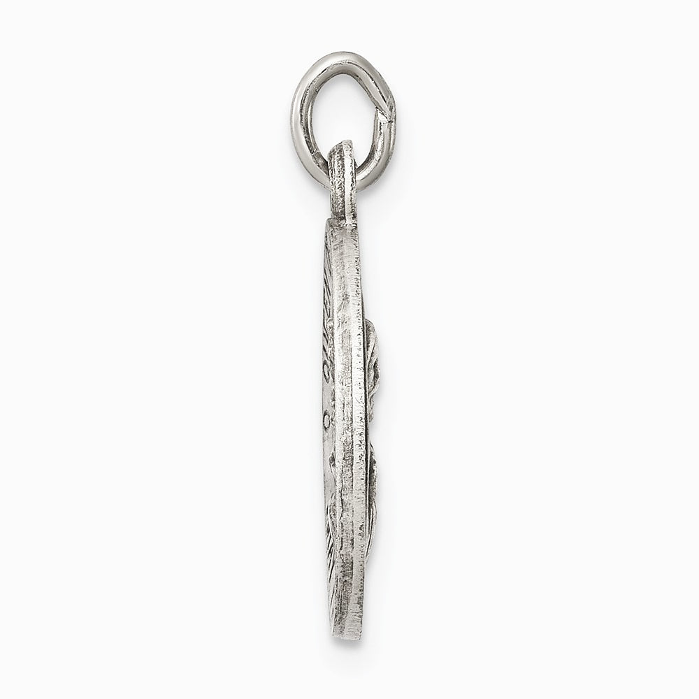 Sterling Silver Antiqued Queen of the Holy Scapular Medal - Product Photo