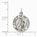 Sterling Silver Antiqued Queen of the Holy Scapular Medal - Product Photo