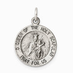 Sterling Silver Antiqued Queen of the Holy Scapular Medal - Product Photo