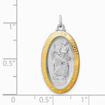Sterling Silver Platinum-plated & Vermeil St. Christopher Medal - Product Photo