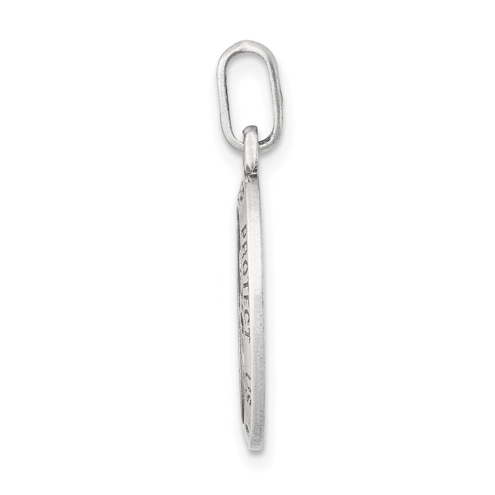 Sterling Silver Antiqued St. Christopher Medal - Product Photo