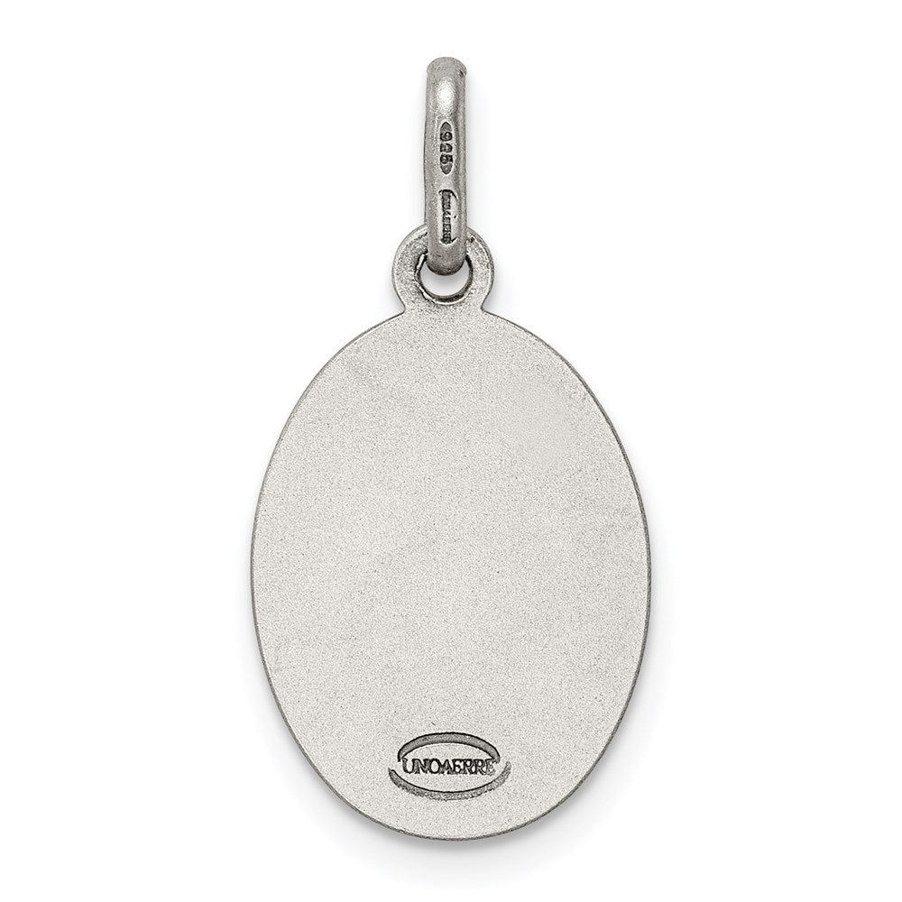 Sterling Silver Antiqued St. Christopher Medal - Product Photo
