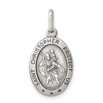 Sterling Silver Antiqued St. Christopher Medal - Product Photo
