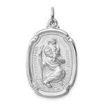 Sterling Silver Platinum-plated St. Christopher Medal - Product Photo