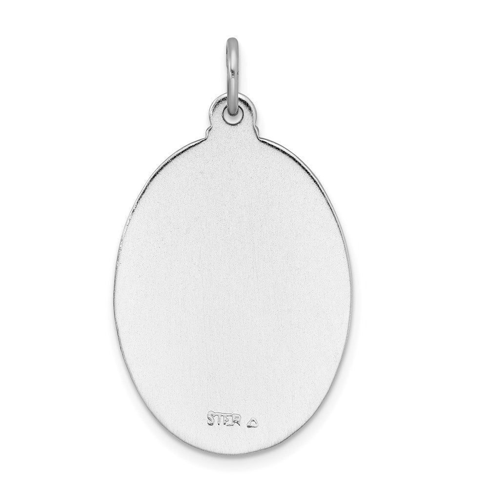 Sterling Silver Platinum-plated Enameled St. Christopher Medal - Product Photo