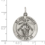 Sterling Silver Antiqued Saint Jude Thaddeus Medal - Product Photo