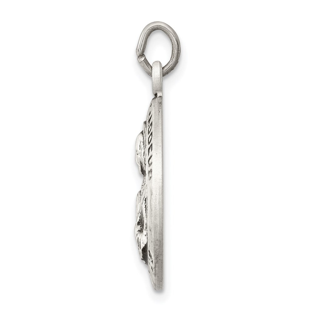 Sterling Silver Antiqued Saint Jude Thaddeus Medal - Product Photo