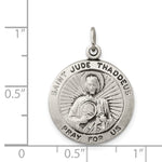 Sterling Silver Antiqued Saint Jude Thaddeus Medal - Product Photo