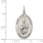 Sterling Silver Antiqued Saint Jude Thaddeus Medal - Product Photo