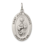 Sterling Silver Antiqued Saint Jude Thaddeus Medal - Product Photo