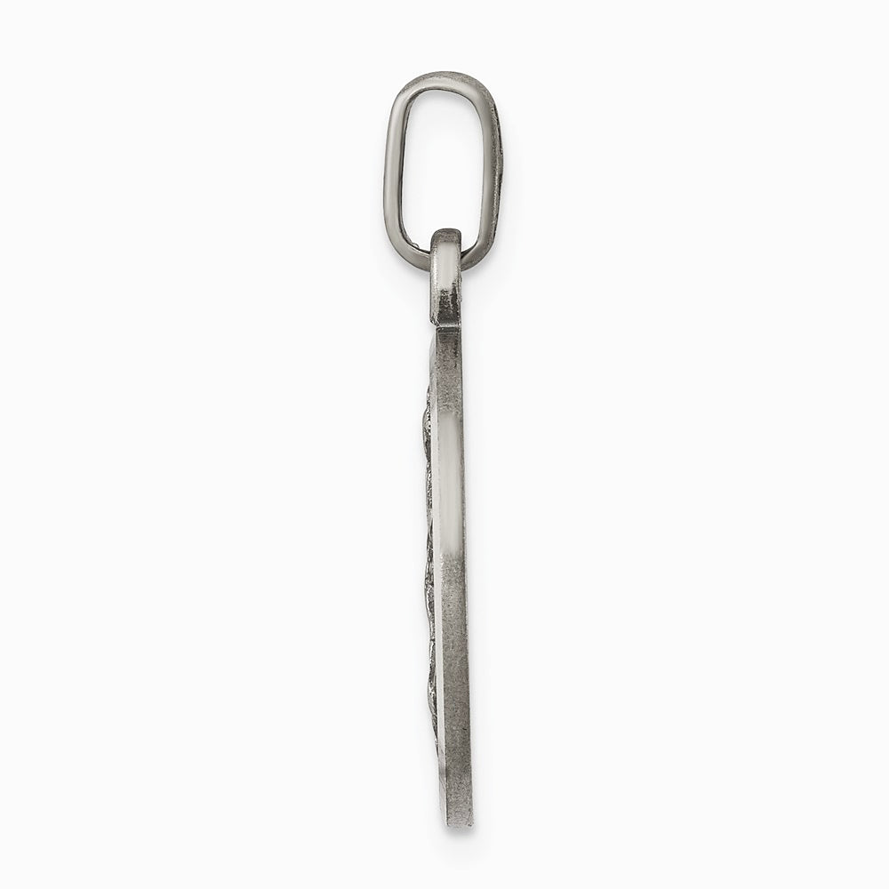 Sterling Silver Antiqued Saint Michael Medal - Product Photo