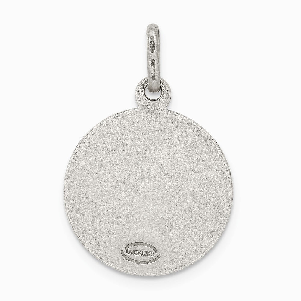 Sterling Silver Antiqued Saint Michael Medal - Product Photo