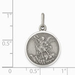 Sterling Silver Antiqued Saint Michael Medal - Product Photo