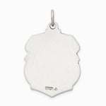 Sterling Silver Antiqued Diamond-Cut St. Michael Badge Medal - Product Photo