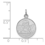 Sterling Silver Platinum-plated/Plain Back Angel Medal - Product Photo