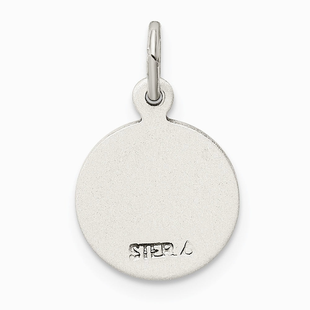 Sterling Silver Antiqued Baptism Medal - Product Photo
