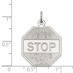 Sterling Silver Rhodium-plated I'll Never stop loving you Charm - Product Photo
