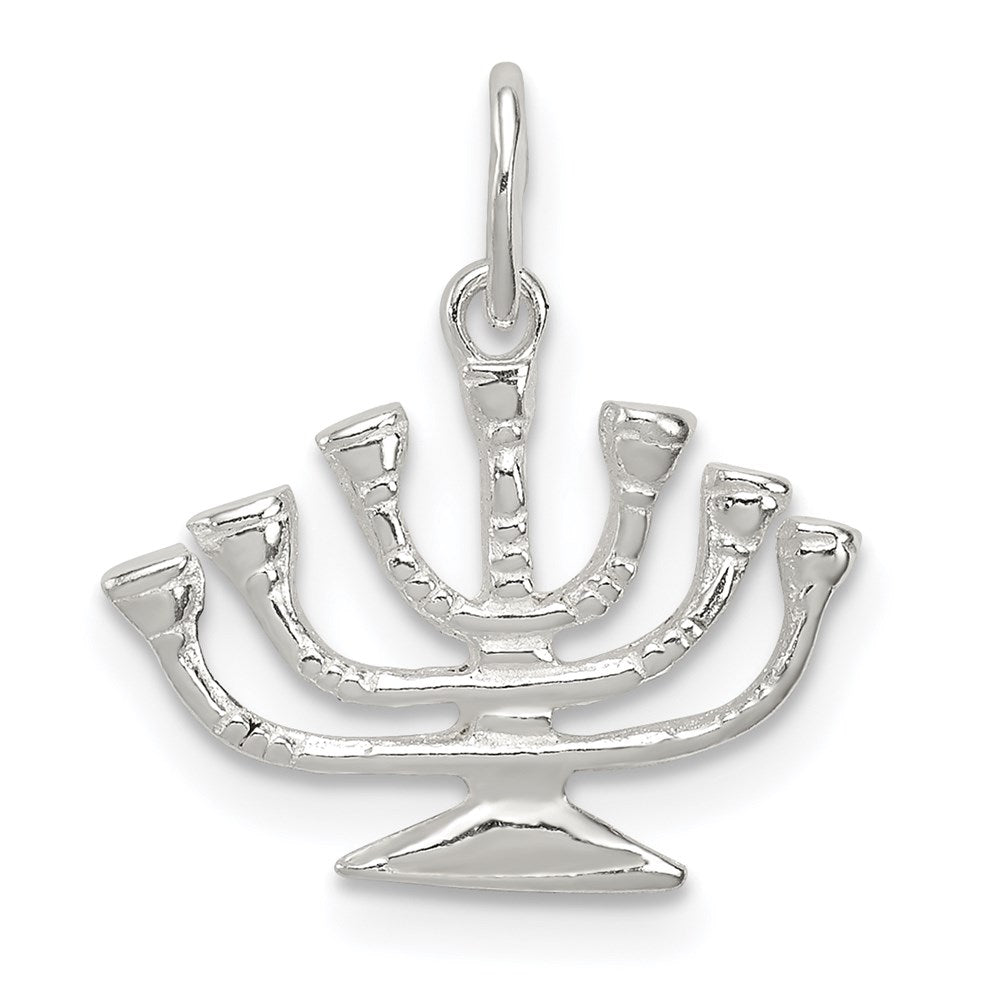 Sterling Silver Menorah Charm - Product Photo