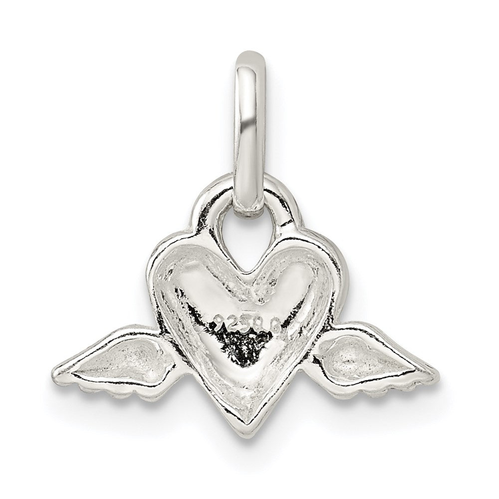 Sterling Silver Heart w/Wings Charm - Product Photo