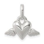 Sterling Silver Heart w/Wings Charm - Product Photo