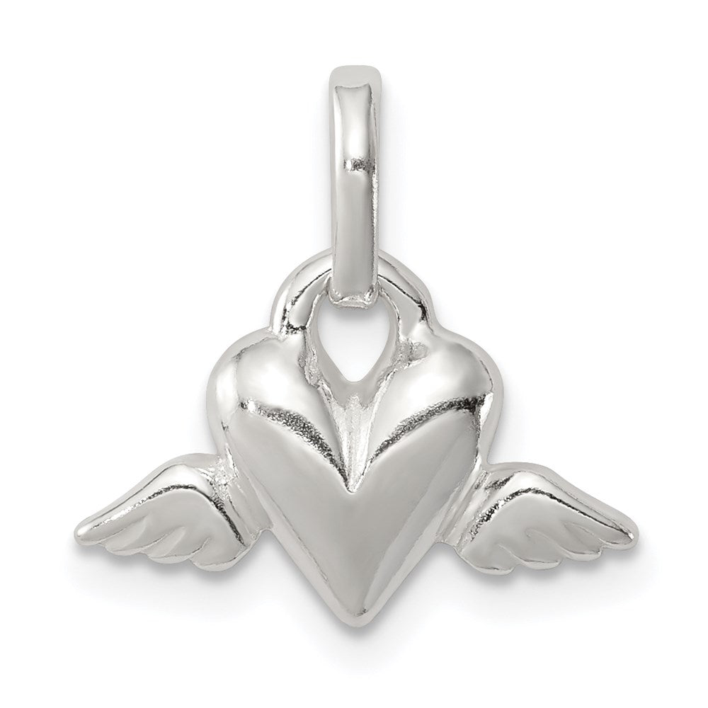 Sterling Silver Heart with Wings Charm
