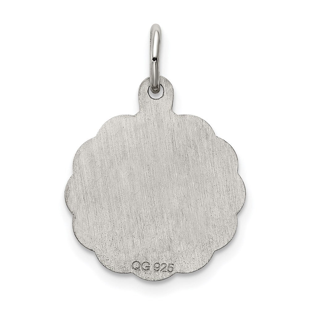 Sterling Silver Rhodium-plated St. Christopher Medal Charm - Product Photo