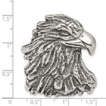 Sterling Silver Antiqued Eagle Head Pendant - Product Photo