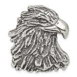 Sterling Silver Antiqued Eagle Head Pendant - Product Photo
