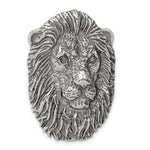 Sterling Silver Antiqued Lion Head Pendant - Product Photo