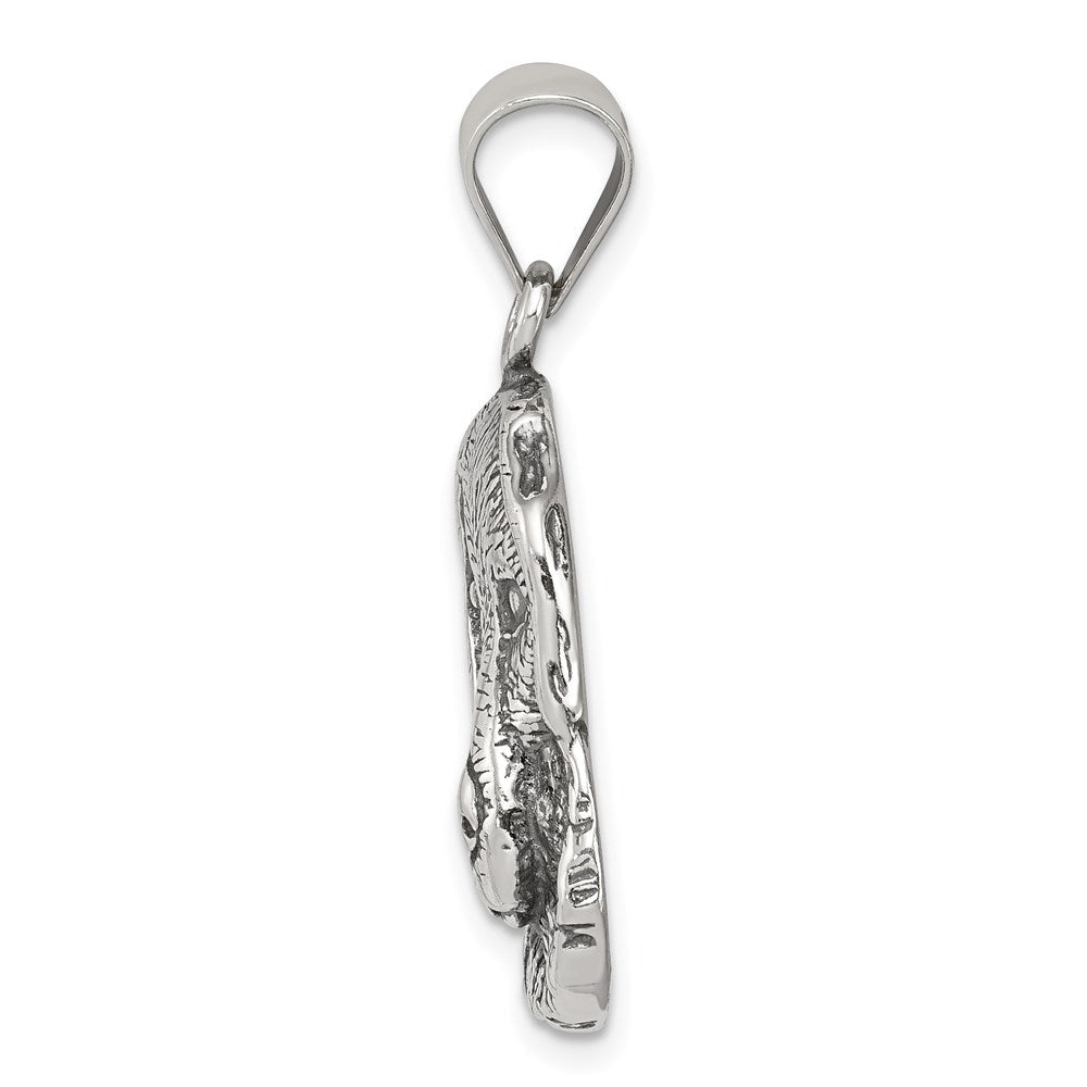 Sterling Silver Antiqued Dog Charm - Product Photo