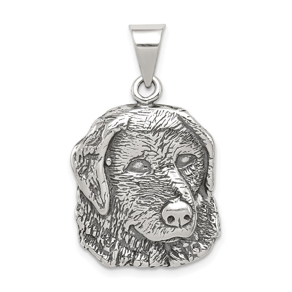 Sterling Silver Antiqued Dog Charm - Product Photo