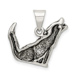 Sterling Silver Antiqued Wolf Charm - Product Photo