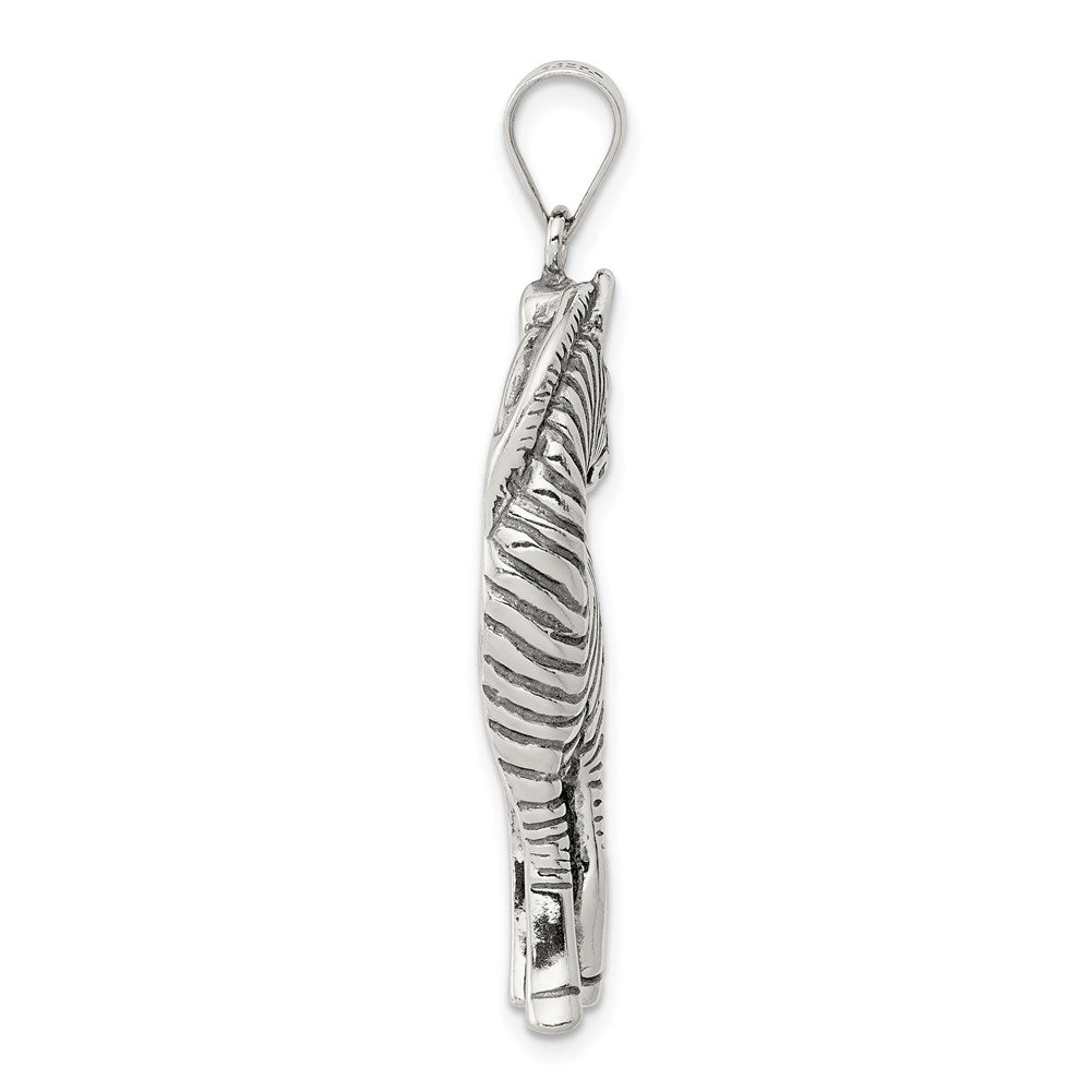 Sterling Silver Antiqued Zebra Pendant - Product Photo