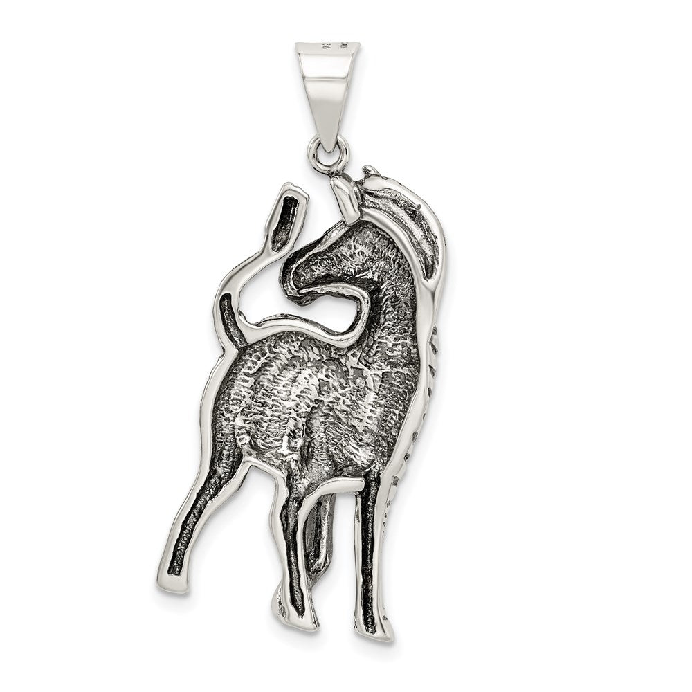 Sterling Silver Antiqued Zebra Pendant - Product Photo