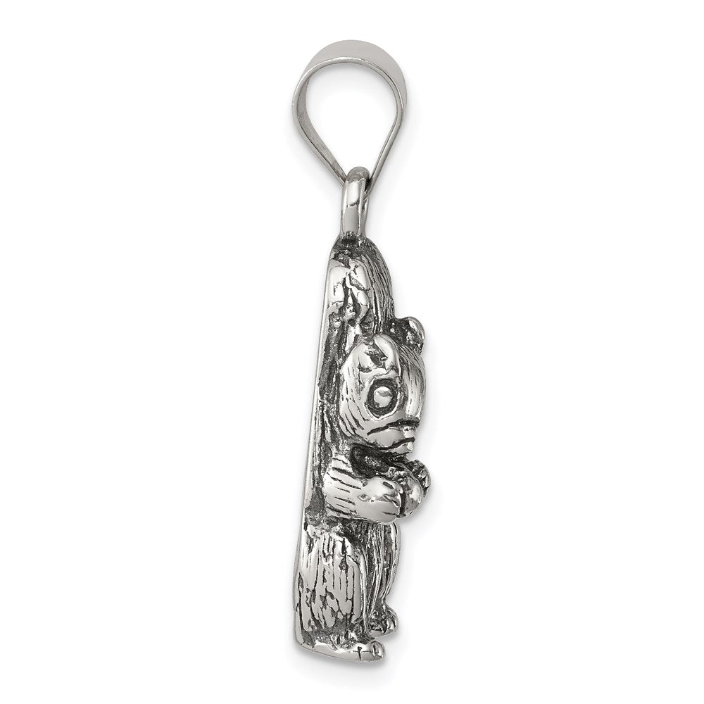 Sterling Silver Antiqued Squirrel Charm - Product Photo