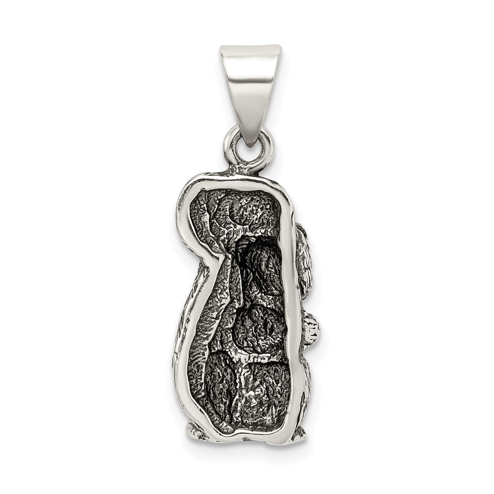Sterling Silver Antiqued Squirrel Charm - Product Photo