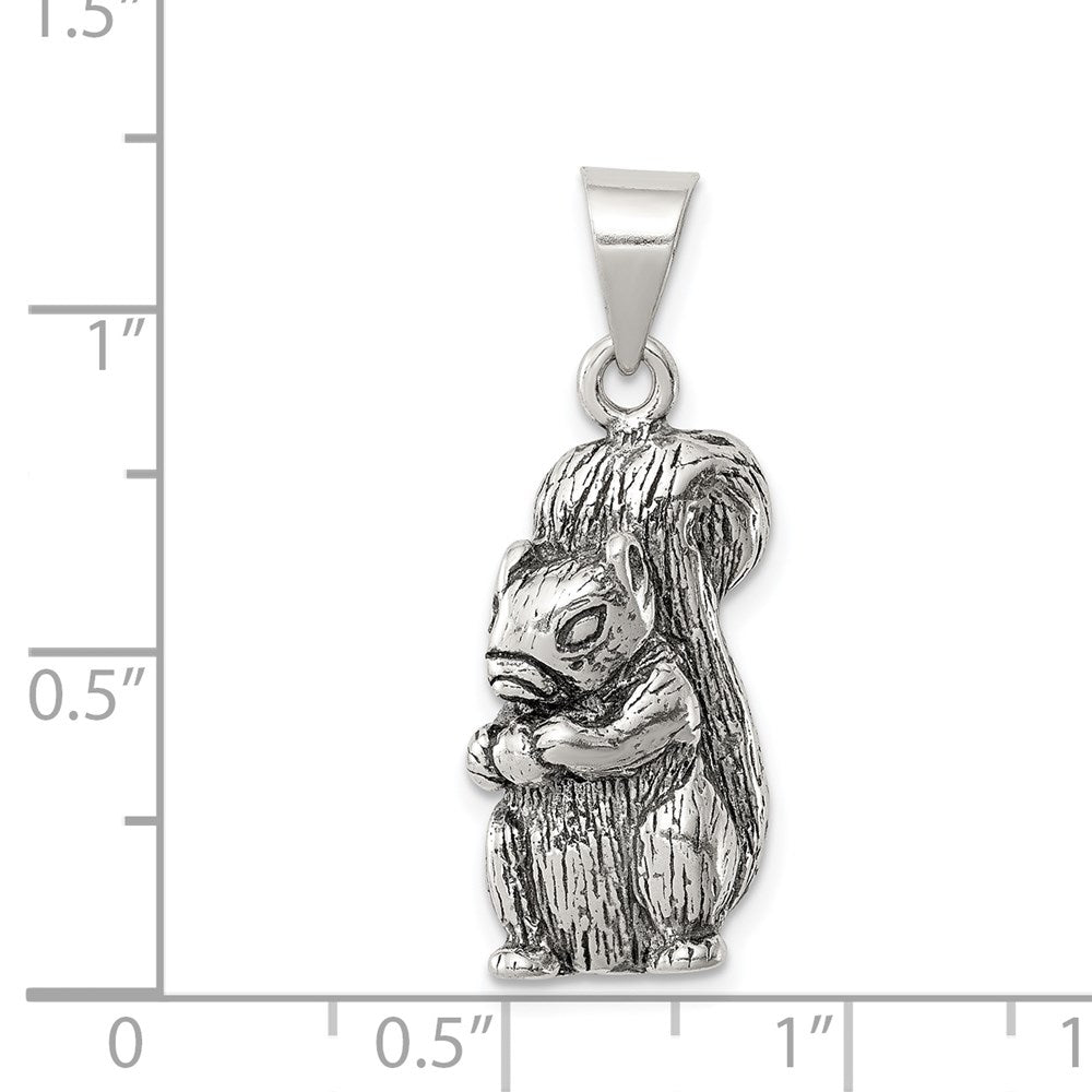 Sterling Silver Antiqued Squirrel Charm - Product Photo