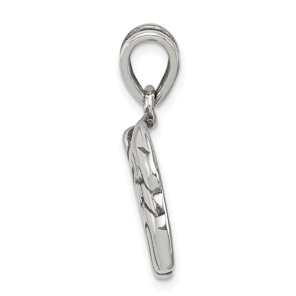 Sterling Silver Antiqued Bulldog Charm - Product Photo