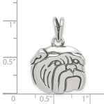 Sterling Silver Antiqued Bulldog Charm - Product Photo