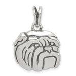 Sterling Silver Antiqued Bulldog Charm - Product Photo