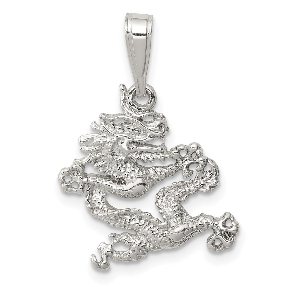 Sterling Silver Dragon Pendant - Product Photo