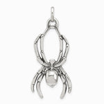 Sterling Silver Antiqued Spider Pendant - Product Photo