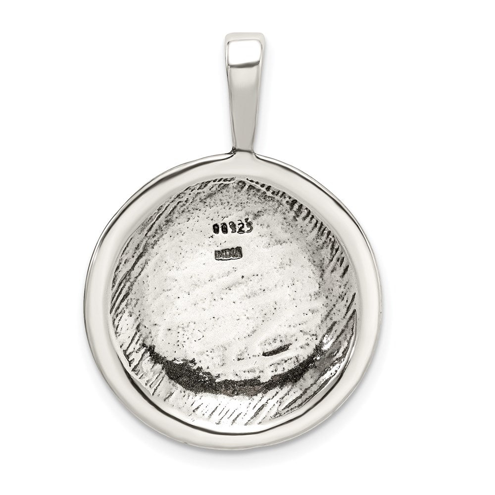 Sterling Silver Antiqued Soccer Ball Pendant - Product Photo