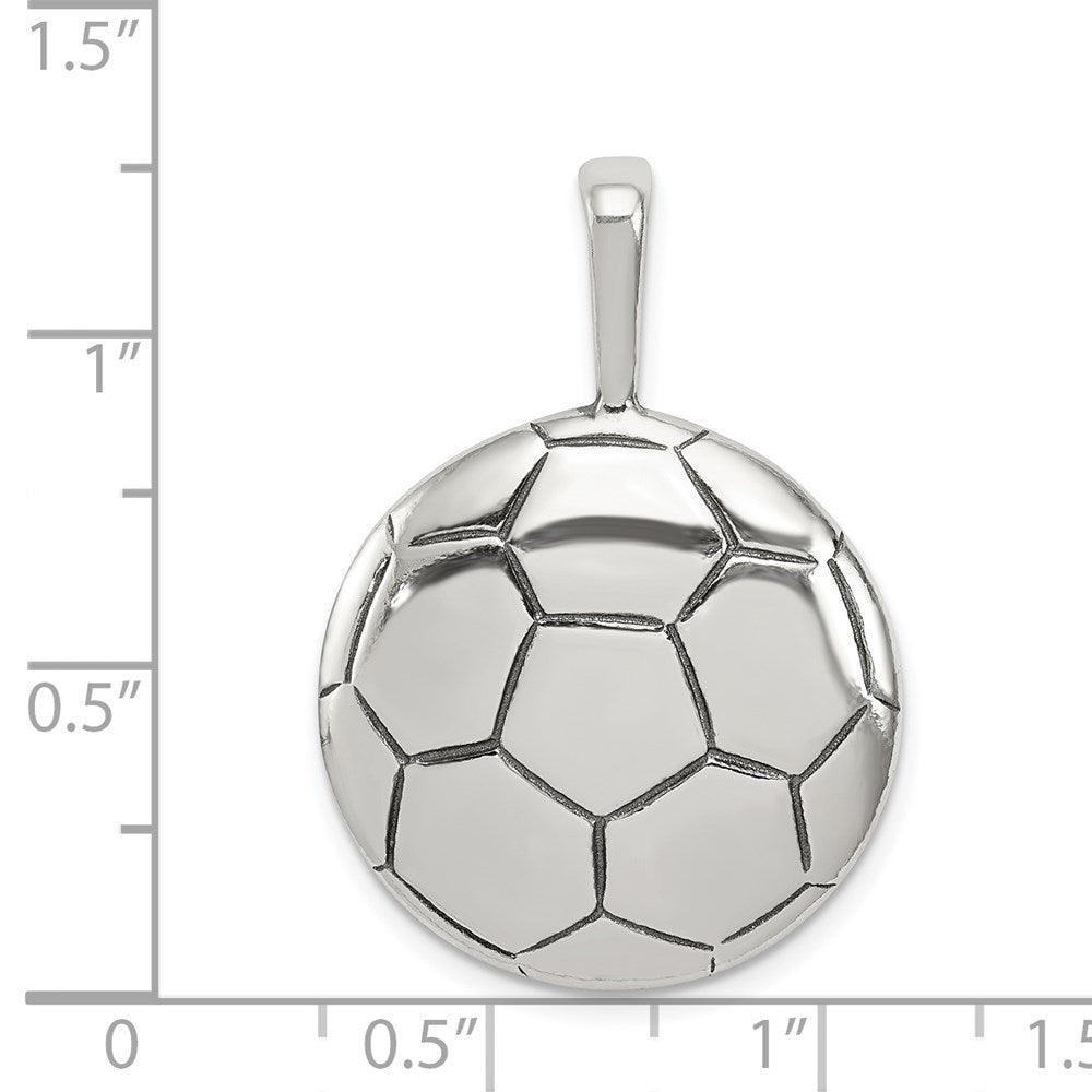 Sterling Silver Antiqued Soccer Ball Pendant - Product Photo