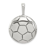Sterling Silver Antiqued Soccer Ball Pendant - Product Photo