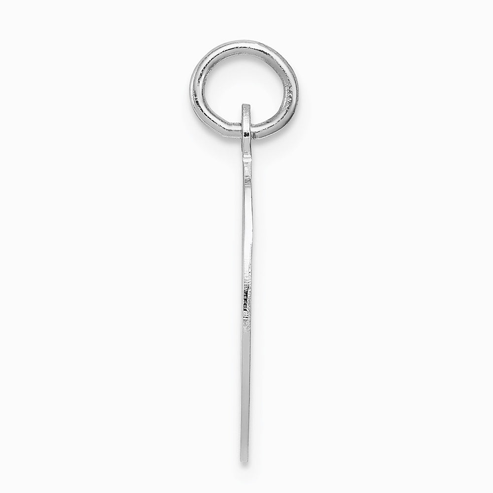 Sterling Silver Rhodium-plated Stamped Letter O Initial Charm - Product Photo
