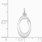 Sterling Silver Rhodium-plated Stamped Letter O Initial Charm - Product Photo