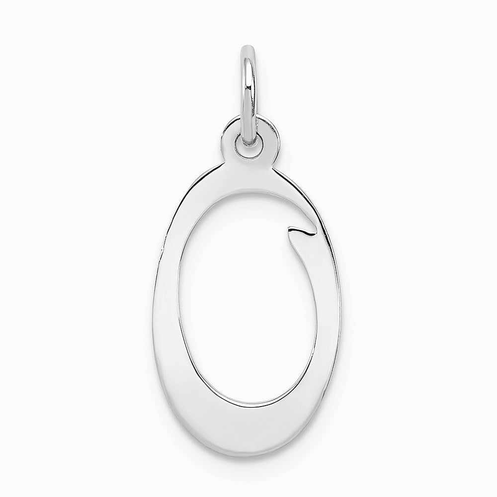 Sterling Silver Rhodium-plated Stamped Letter O Initial Charm - Product Photo